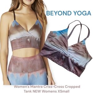 Beyond Yoga Mantra Criss-Cross Cropped tank top bra tie dye slinky women's xs